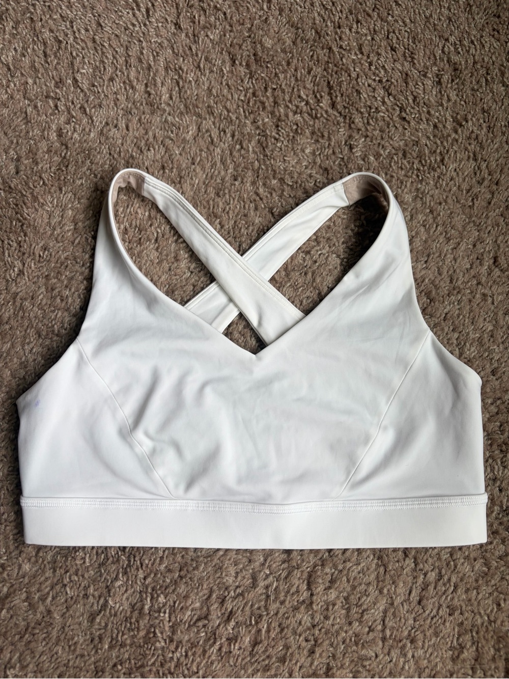 Lulu white sports bra size 10
